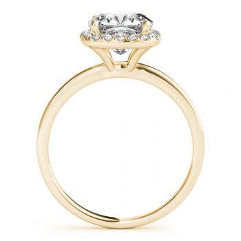 Cushion Solitaire Diamond Halo Engagement Ring 14k Yellow Gold (1.00ct)