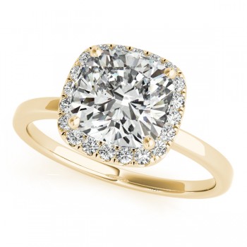 Cushion Diamond Halo Bridal Set 14k Yellow Gold (1.14ct)