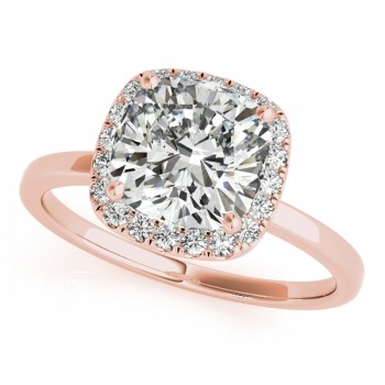 Cushion Diamond Halo Bridal Set 18k Rose Gold (1.14ct)