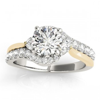 Diamond Bypass Engagement Ring in 14k Two Tone Yellow Gold (0.50ct)