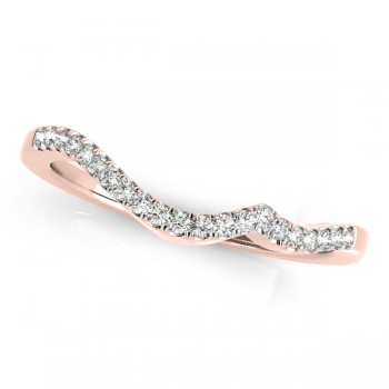 Semi Eternity Contour Diamond Wedding Ring in 14k Rose Gold (0.16ct)
