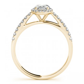 Diamond Halo Oval Shape Engagement Ring 14k Yellow Gold (0.26ct)