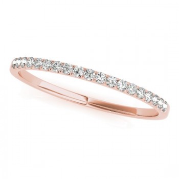 Diamond Accented Prong-Set Wedding Band 14k Rose Gold (0.11ct)