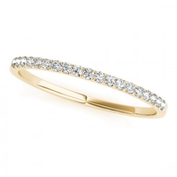 Lab Diamond Accented Prong-Set Wedding Band 14k Yellow Gold (0.11ct)