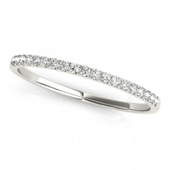 Thin Diamond Wedding Ring Band14k White Gold (0.11ct)