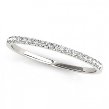 Diamond Prong Wedding Band Ring 14k White Gold (0.11ct)