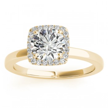 Diamond Halo Solitaire Bridal Set Setting 14k Yellow Gold (0.20ct)