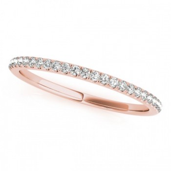 Diamond Pave Wedding Band Ring 14k Rose Gold (0.14ct)