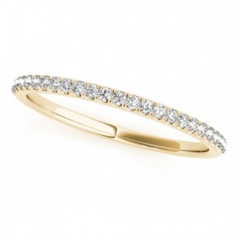 Diamond Pave Wedding Band Ring 18k Yellow Gold (0.14ct)