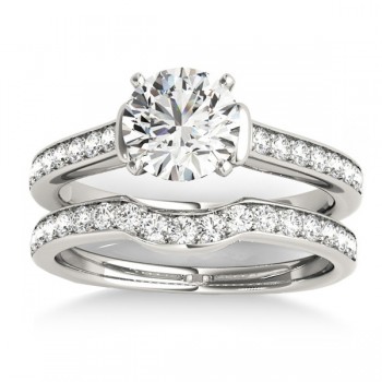 Diamond Accent Bridal Set 14k White Gold (0.48ct)