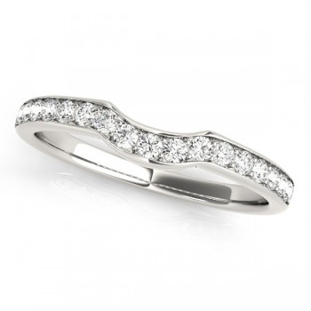 Diamond Curved Wedding Band 14k White Gold (0.26ct)