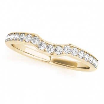 Diamond Curved Wedding Band 14k Yellow Gold (0.26ct)