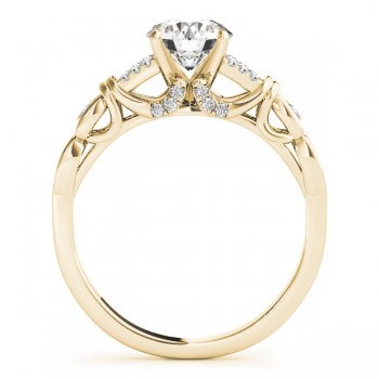 Diamond Antique Style Engagement Ring Setting 14k Yellow Gold (0.14ct)