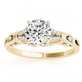 Diamond Antique Style Bridal Set Setting 14k Yellow Gold (0.18ct)