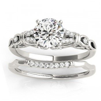 Diamond Antique Style Bridal Set Setting Platinum(0.18ct)