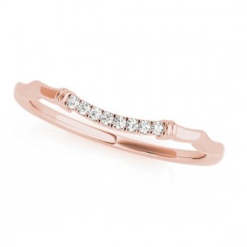 Diamond Pave Contoured Wedding Band Ring 14k Rose Gold (0.04ct)