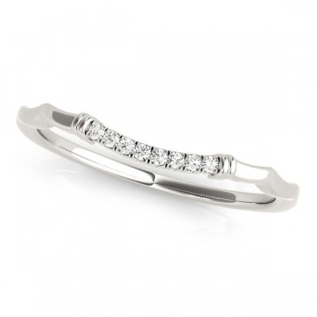 Diamond Pave Contoured Wedding Band Ring Platinum(0.04ct)