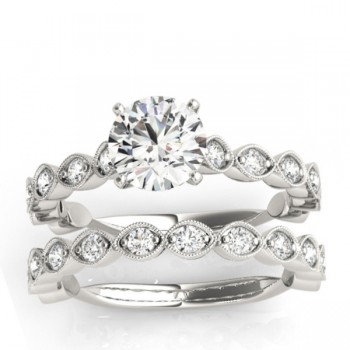 Vintage Marquise Diamond  Bridal Set Setting Platinum (0.80ct)