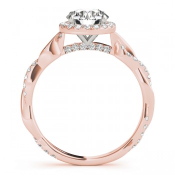 Diamond Twisted Halo Engagement Ring 14k Rose Gold (1.32ct)