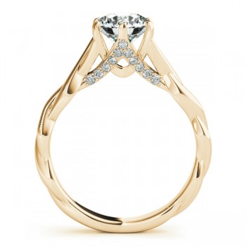 Diamond 6-Prong Twisted Engagement Ring Setting 14k Yellow Gold (.11ct)