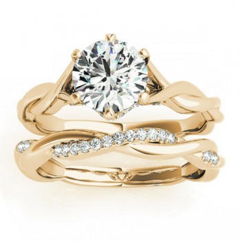 Diamond 6-Prong Twisted Bridal Set Setting 14k Yellow Gold (0.19ct)