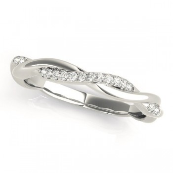 Diamond Twisted Pave Wedding Band Ring 14k White Gold (0.08ct)