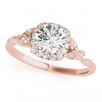 Diamond Antique Style Engagement Ring 14k Rose Gold (0.89ct)