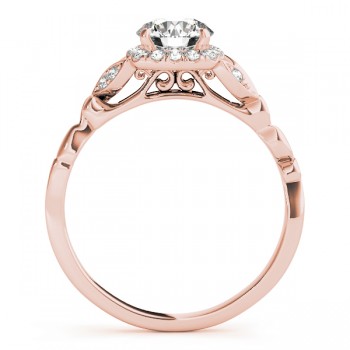 Diamond Antique Style Engagement Ring 14k Rose Gold (0.89ct)