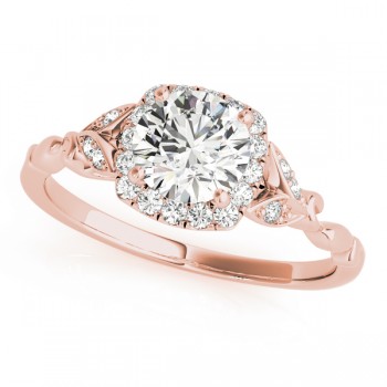 Diamond Antique Style Engagement Ring 18k Rose Gold (0.89ct)