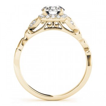 Diamond Antique Style Engagement Ring 18k Yellow Gold (0.89ct)