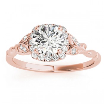 Butterfly Halo Diamond Engagement Ring 14k Rose Gold (0.14ct)