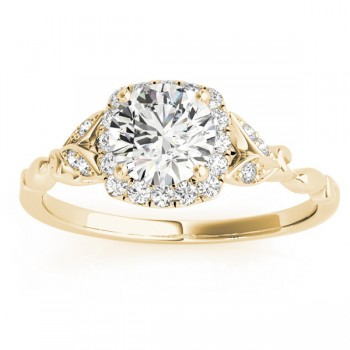 Butterfly Halo Diamond Engagement Ring 18k Yellow Gold (0.14ct)