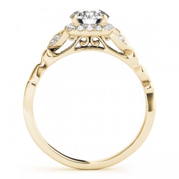 Butterfly Halo Diamond Engagement Ring 18k Yellow Gold (0.14ct)
