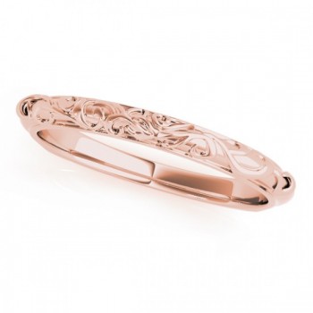 Antique Style Wedding Band 14k Rose Gold