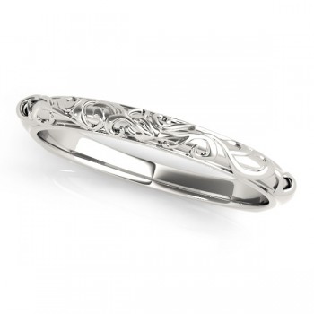 Antique Style Wedding Band Platinum