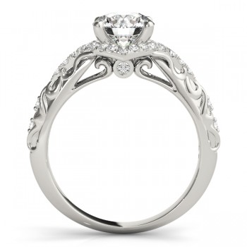 Diamond Antique Style Swirl Engagement Ring Platinum (1.17ct)
