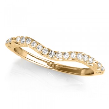 Diamond Contoured Wedding Band Ring 14k Yellow Gold (0.08ct)