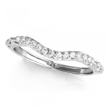 Diamond Contoured Wedding Band Ring Platinum (0.08ct)