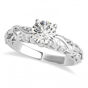 Diamond Antique Style Bridal Set 14k White Gold (0.75ct)