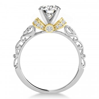 Diamond Antique Style Engagement Ring 14k Two-Tone Gold (0.87ct)