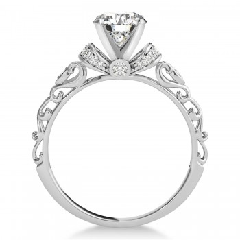 Diamond Antique Style Engagement Ring 14k White Gold (1.62ct)