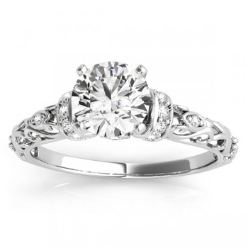 Lab Grown Diamond Antique Style Engagement Ring Setting Palladium (0.12ct)
