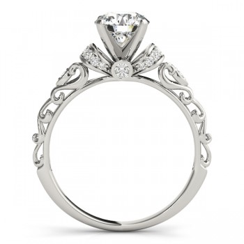 Lab Grown Diamond Antique Style Engagement Ring Setting Palladium (0.12ct)