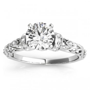 Diamond Antique Style Engagement Ring Setting Palladium (0.12ct)