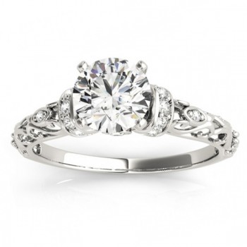 Lab Grown Diamond Antique Style Bridal Set Setting 14k White Gold (0.12ct)