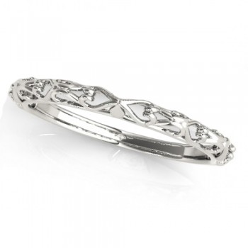 Antique Style Open Scrollwork Wedding Band  Platinum