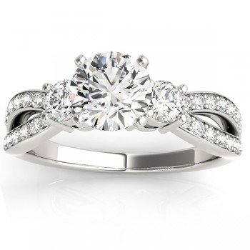 Diamond Three Stone Split Shank Engagement Ring Platinum 0.68ct