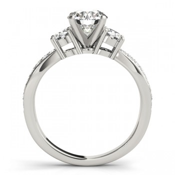 Diamond Three Stone Split Shank Engagement Ring Platinum 0.68ct