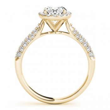 Oval-Cut Halo pave' Diamond Engagement Ring 14k Yellow Gold (2.33ct)