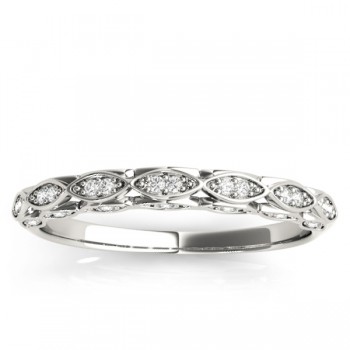 Elegant Diamond Wedding Ring Band 14k White Gold (0.18ct)